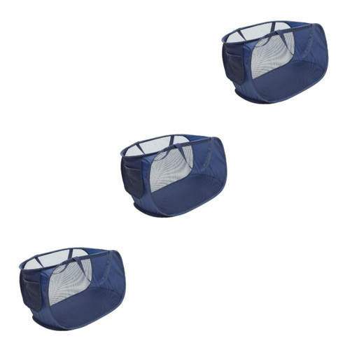 Cabilock 3pcs mesh laundry basket diaper organizer small laundry hamper mesh popup hamper collapsible clothes basket kids toy storage basket dirty clothes basket child portable steel wire