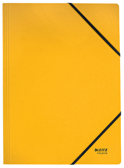 Leitz Recycle Card Folder with Elastic Band Closure A4 Yellow