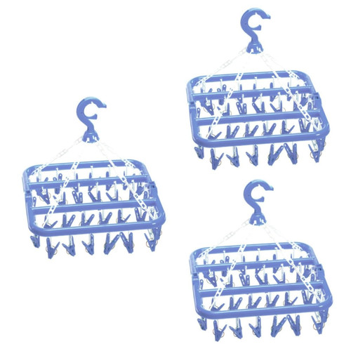 IMIKEYA 3pcs Clothes Hangers Underwear Hanger Folding Hangers Drying Clips Hanger Laundry Drip Hanger Clothes Drying Rack Clothes Rack Sock Drying Rack Dripping Water Underwear Rack
