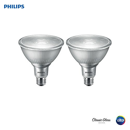 Philips LED 530020 Indoor/Outdoor Dimmable PAR38 40-Degree Classic Glass Spot Light Bulb 900-Lumen, 3000-Kelvin, 12 (90-Watt Equivalent), E26 Base, Bright White, 2 Pack