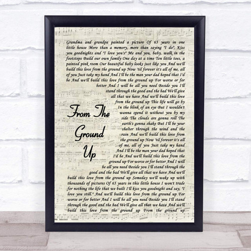 from The Ground Up Song Lyric Vintage Script Quote Print