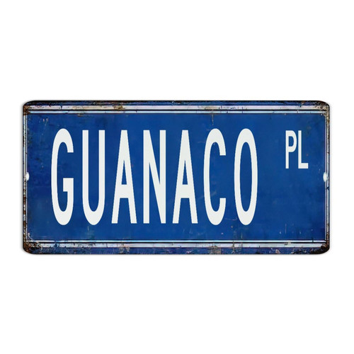 Hanging Metal Signs Outdoor Guanaco Wall Decorations Garage Signs for Room Bedroom Garage Retro PL Series Art Poster Gift for Laundry 6x12 Inch