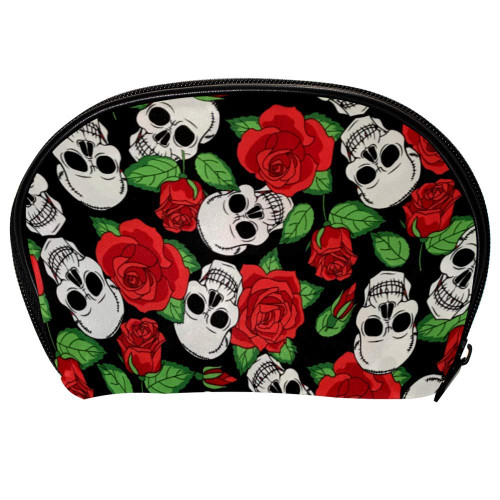 Inhomer Sugar Skull Red Rose Cosmetic Bag Travel Handy Organizer Pouch Makeup Bags Purse for Women Girls Inhomer Sugar Skull Red Rose Cosmetic Bag Travel Handy Organizer Pouch Makeup Bags Purse for Women Girls