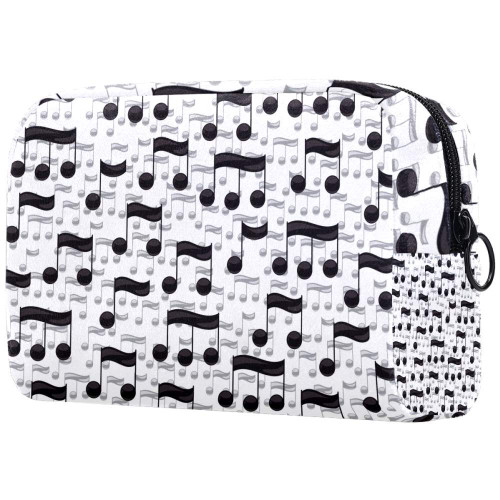 Inhomer Cosmetic Bag for Women Music Notes Travel Makeup Case Handy Pouch Organizer Toiletry Bag Gifts