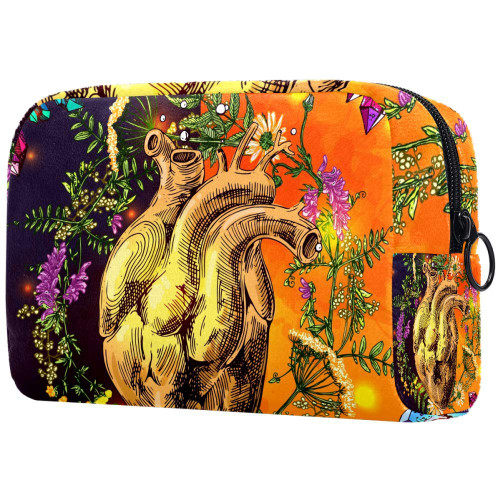 Inhomer Cosmetic Bag for Women Sword With Flowers Travel Makeup Case Handy Pouch Organizer Toiletry Bag Gifts Inhomer Cosmetic Bag for Women Sword With Flowers Travel Makeup Case Handy Pouch Organizer Toiletry Bag Gifts