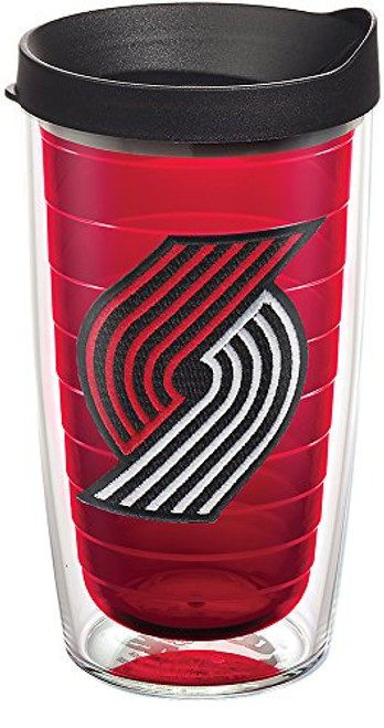 Tervis 1274481 NBA Portland Trail Blazers Primary Logo Tumbler with Emblem and Black Lid 16oz, Red