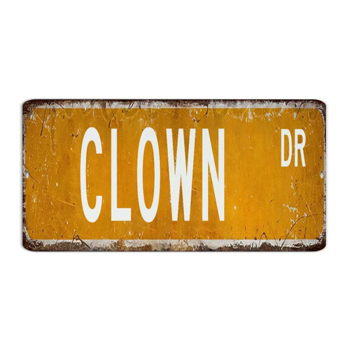 Autravelco Custom Metal Tin Sign Clown Room Decor for Men Tin Signs for Dining Room Garden Business Profession Pure Solid Color Wall Art Poster Gift for Laundry 6x12 Inch