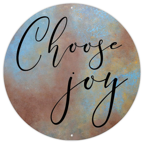 CowkissSign Round Metal Sign Choose Joy Vintage Wall Decor Metal Sign Motivational Quotes Scripture Vintage Metal Sign Poster for Front Porch Laundry Room 9x9in Birthday Housewarming Gift