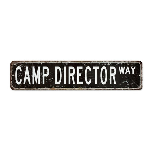 Country Metal Tin Sign Camp Director Man Cave Decor Tin Signs for Outdoor Laundry Dorm Profession Pure Solid Color Arts Poster Gift for Bedroom 4x18 Inch