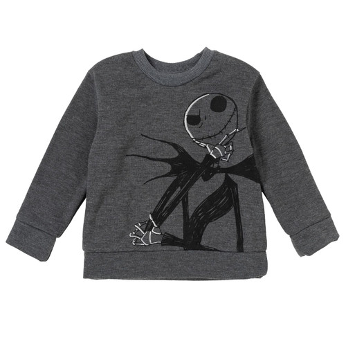 Disney Nightmare Before Christmas Jack Skellington Toddler Boys Fleece Sweatshirt Gray 4T