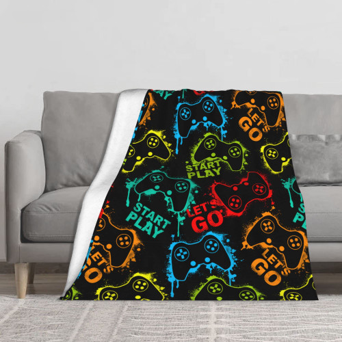 COEIOBEO Gamer Throw Blanket 60" X 50"Inch,Video Game Controller Gamepad Blanket Soft Lightweight Gaming Blanket for Kids Boys Teens Gamer Gifts