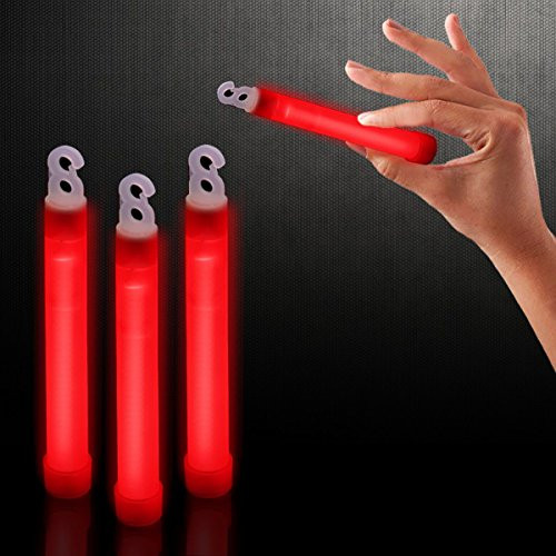 Windy City Novelties 25 Pack - 6" Premium Glow Sticks - Select your color! (Red)