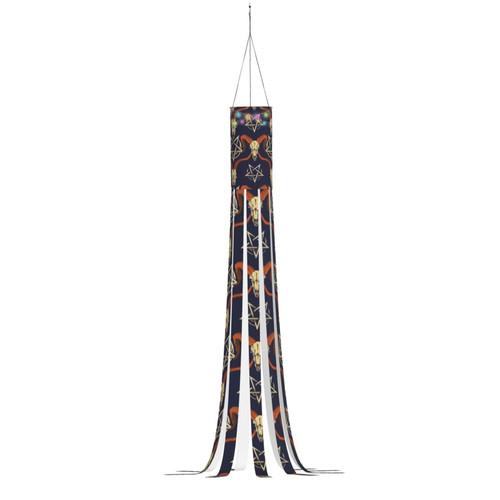 Halloween Windsock Satan-Baphomet-Sheep-Head-Demon Christmas Halloween Outdoor Hanging Decor for Yard Patio Garden