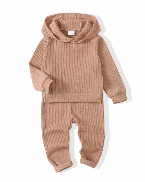 XUANHAO Boys Clothes 3T Clothes For Boys 4T Winter Toddler Boy Clothing Long Sleeve Hoodie Tops Solid Color Pant Outfit 3T 4T Fall Clothes For Boys Apricot