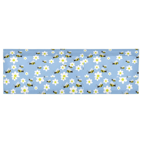 innewgogo Bees Flowers Durable Kitchen Curtains Valances with Rod Pocket 54x18in Blackout Window Valances 1 Panel Kitchen Valance for Living Room Bathroom Bedroom Laundry