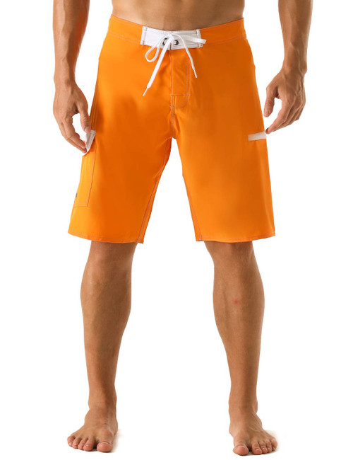 Nonwe Men's Swimming Trunks Quick Dry Summer Vacation Zipper Pocket Trunks Shorts Orange 42