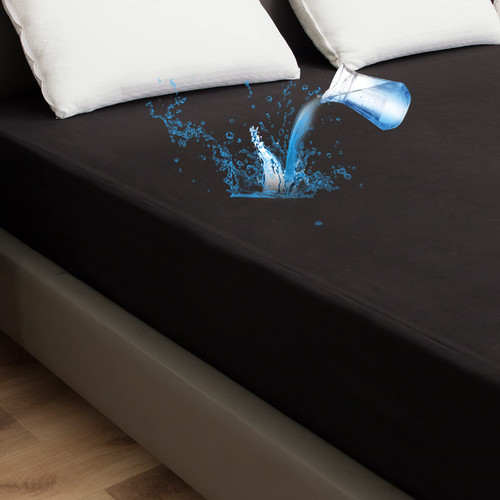 ARCONA King Mattress Protector Black Waterproof Mattress Protector with Elastic Band, Noiseless Breathable Mattress Cover,18" Deep Pocket King Size Mattress Pad Cover ARCONA King Mattress Protector Black Waterproof Mattress Protector with Elastic Band, Noiseless Breathable Mattress Cover,18" Deep Pocket King Size Mattress Pad Cover