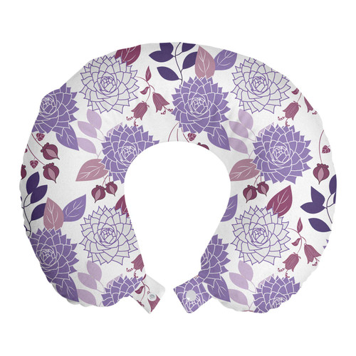 Ambesonne Purple Travel Pillow Neck Rest, Graphical Abstract Design Numerous Ornamental Botanical Spring Summer Flowers, Memory Foam Traveling Accessory for Airplane and Car, 12", White Multicolor Ambesonne Purple Travel Pillow Neck Rest, Graphical Abstract Design Numerous Ornamental Botanical Spring Summer Flowers, Memory Foam Traveling Accessory for Airplane and Car, 12", White Multicolor