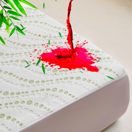 Premium Waterproof Mattress Protector 250 GSM Cooling Full Size Bamboo Mattress Cover 3D Air Fabric Breathable Fitted Mattress Pad Soft Noiseless Bed Cover for 6-18'' Mattress, Polka Dots, Full Premium Waterproof Mattress Protector 250 GSM Cooling Full Size Bamboo Mattress Cover 3D Air Fabric Breathable Fitted Mattress Pad Soft Noiseless Bed Cover for 6-18'' Mattress, Polka Dots, Full