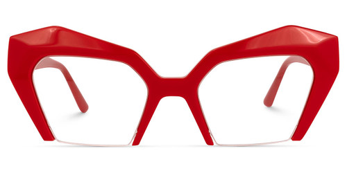 VOOGLAM Red Thick Oversized Cat Eye Clear Lens Glasses for Women Fashion Glasses Frame Non Prescription Eyeglasses