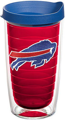 Tervis 1241300 NFL Buffalo Bills Primary Logo Insulated Tumbler with Emblem and Blue Lid, 16oz, Red