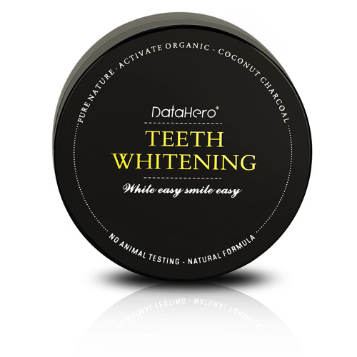 DATAHERO Organic Coconut Activated Charcoal Teeth Whitening Powder - Extra Strength Bright Smile