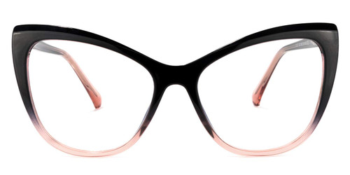 Zeelool Stylish TR90 Oversized Cat Eye Blue Light Blocking Glasses for Women Shelby OT414973-04 Black-Pink