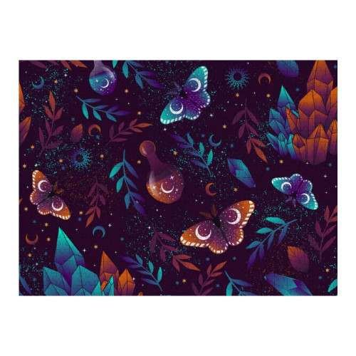 Kuizee Jigsaw Puzzle 300 Pieces Puzzle for Adults Space Butterfly Crystals Herbs Trendy School Kids Teens Educational Intellectual Decompressing Funny Family Games 11.5X15.7Inch
