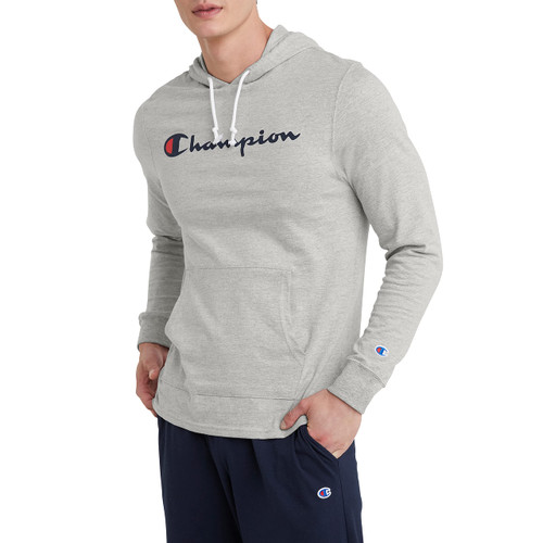 Champion Hoodie, Cotton Mid-Weight Hooded T-Shirt, Comfortable Men's Tee, Oxford Gray-549921, X-Large
