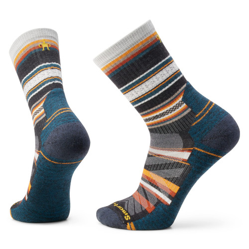 Smartwool Men's Hike Light Cushion Merino Wool Panorama Crew Socks, Charcoal, Medium
