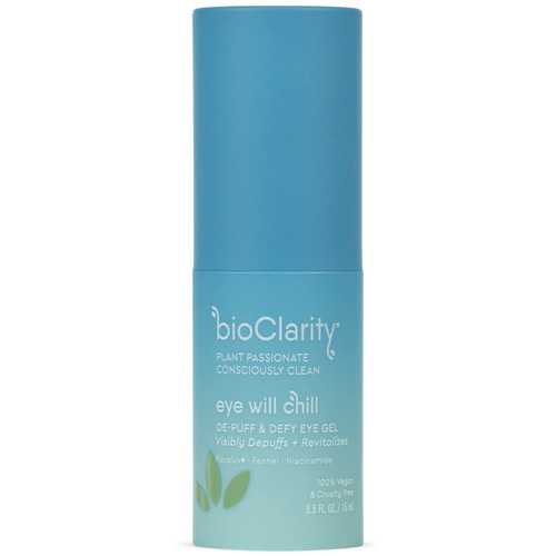 BioClarity Eye Will Chill De-Puff & Defy Eye Gel | 100% Vegan, Cruelty-Free | Contains Niacinamide, Vitamins, B3, C, K | .5 fl oz. BioClarity Eye Will Chill De-Puff & Defy Eye Gel | 100% Vegan, Cruelty-Free | Contains Niacinamide, Vitamins, B3, C, K | .5 fl oz.