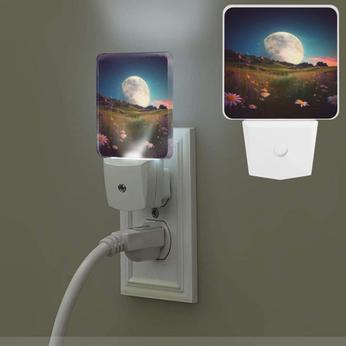 Night Lights Plug into Wall with Dusk to Dawn Sensor Night Light Planet Meadow LED Nightlight for Bathroom Plug in Night Light Auto-On/Off Plug in Nightlights for Hallway Bedroom