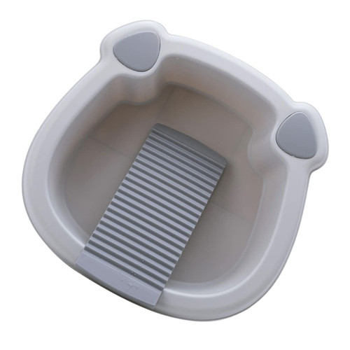 KOMBIUDA 1 Set Wash Basin Basin Tub Laundry Tub Japanese Laundry Tub Basin Hand Washing Clothes Bin Laundry Washboard Baby Foot Wash Basin Ice Bucket Board for Hand Wash Grey Japanese-Style