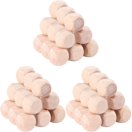 SEWACC 300 Pcs Six Sided Dice Alphabet Dice DIY Craft Blocks Doll House Building Blocks Blank Wooden Dice Wooden Number Cube Wooden Blank Dice Wood Game Dice Small Wooden Block Six Sides