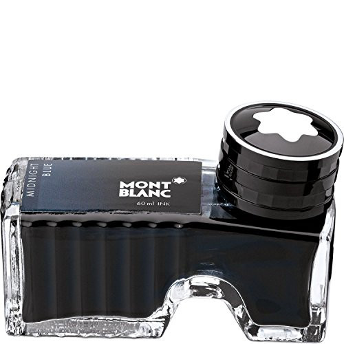 Montblanc Ink Bottle Midnight Blue 109204  Premium-Quality Refill Ink in Blue-Black for Fountain Pens, Quills, and Calligraphy Pens  60ml Inkwell