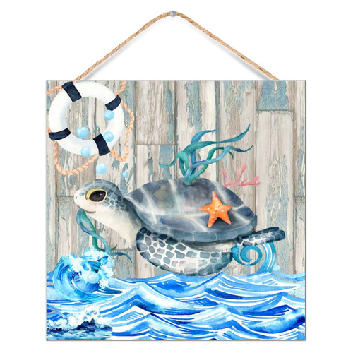 Hanging Wood Plank Hanging Sign Ocean Beach Nautical Sea Turtle Wall Decoration for Cottage Farmhouse Positive Wooden Plaque Blue Texture Seascape Coastal Dinning Room Wall Decor Sign Bathroom 12x12 Hanging Wood Plank Hanging Sign Ocean Beach Nautical Sea Turtle Wall Decoration for Cottage Farmhouse Positive Wooden Plaque Blue Texture Seascape Coastal Dinning Room Wall Decor Sign Bathroom 12x12