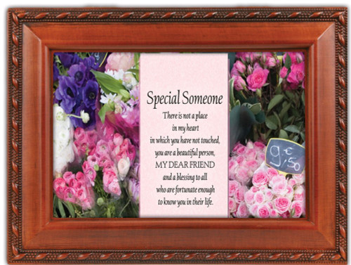 Cottage Garden Special Someone Beautiful Person Woodgrain Rope Trim Jewelry Music Box Plays Friend in Jesus Cottage Garden Special Someone Beautiful Person Woodgrain Rope Trim Jewelry Music Box Plays Friend in Jesus