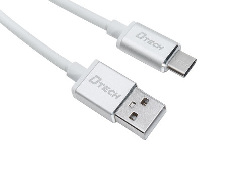 DTECH USB Type C Cable 10ft USB C to USB A Cord For Fast Charging Data Sync in White 3m