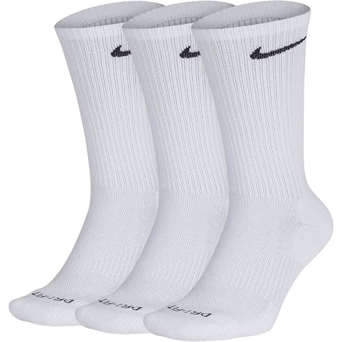 NIKE 3PK DRI-FIT CUSHION CREW SOCKS - MEN'S Medium (White/Black/Gray)