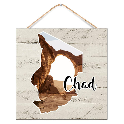 Farmhouse Wood Wall Sign Chad Wall Decoration for Cabin Distressed Motivational Wooden Signs Skyline Picture City Painting Kitchen Wall Decor Sign Gift Laundry 12x12in