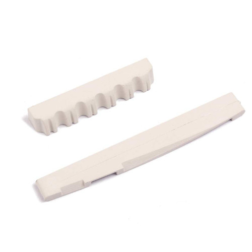 ONDIAN CHUNCIN - 2pcs Guitar Bridge Saddle and Nut Replacement Bone Nut Saddle for 6 String Acoustic Guitar Mandolin Banjo Ukulele (Ivory)