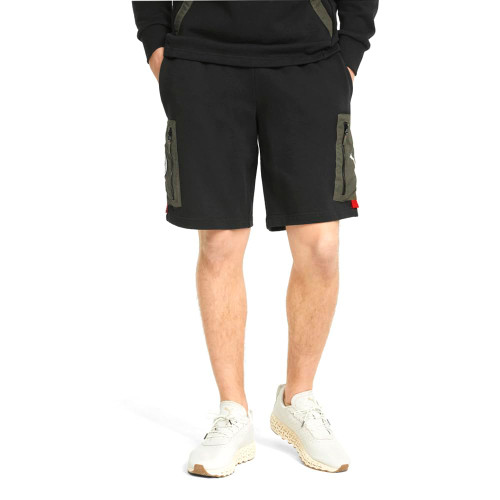 PUMA Mens Pl Statement Drawstring Shorts Athletic Bottoms Casual Comfort Technology - Black - Size XS