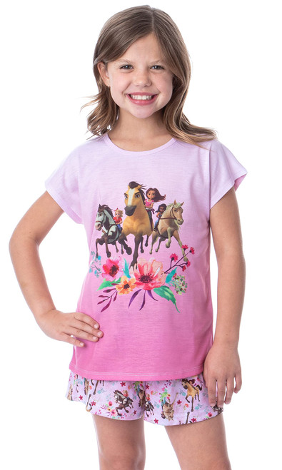 INTIMO Girls' Spirit Untamed Movie Horse Lucky Sleep Pajama Set Shorts Crewneck (4/5) Pink INTIMO Girls' Spirit Untamed Movie Horse Lucky Sleep Pajama Set Shorts Crewneck (4/5) Pink