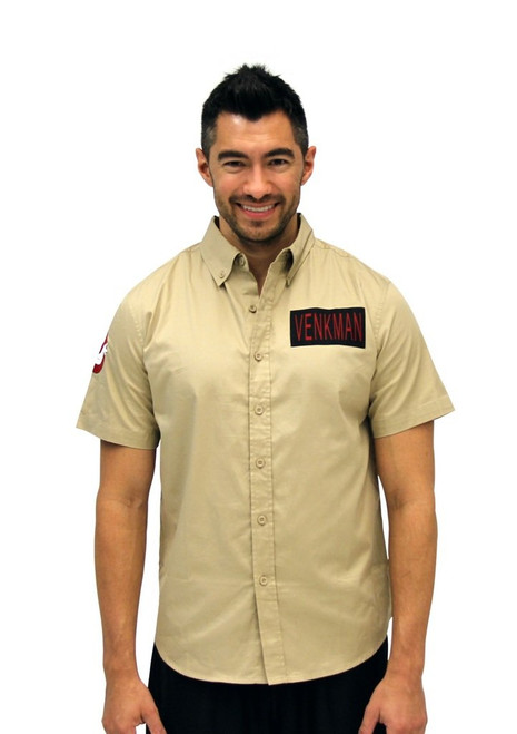 Ghostbusters Venkman Button Up Costume Shirt (X-Large) Khaki