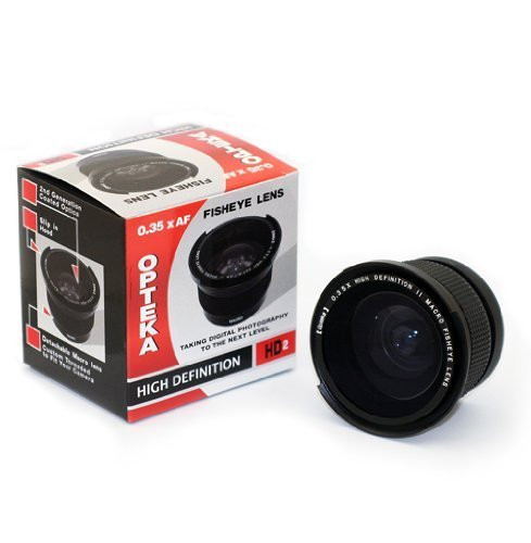 Opteka .35x HD2 Super Wide Angle Panoramic Macro Fisheye Lens for Olympus EVOLT E-1, E-3, E-5, E-30, E-620, E-600, E-520, E-510, E-500 E-450, E-420, E-410, E-330, & E-300 Digital SLR Cameras