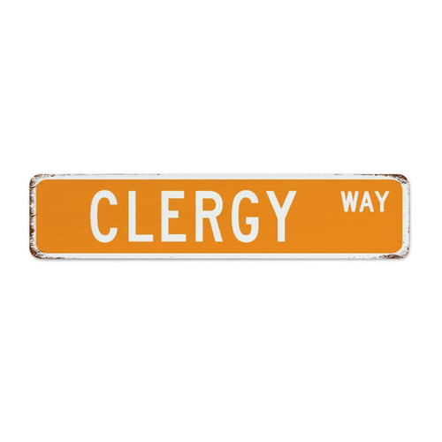 Autravelco Clergy Fashion Chic Metal Signs Customized Laundry Signs Profession Way Series Gift Room Decor for Men Aluminum Metal Sign for Yard Entryway Front Door 4x18 Inch