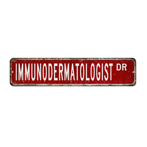 Retro Metal Tin Sign Immunodermatologist Room Decor for Men Aluminum Metal Sign for Laundry Living Room Porch DR Series Profession Gift Art Poster Gift for Outdoor 4x18 Inch
