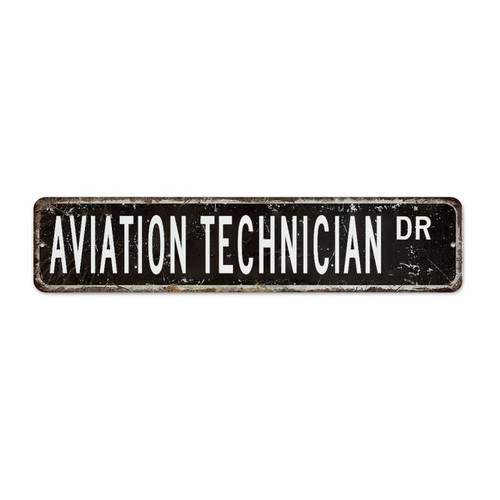Autravelco Vintage Metal Tin Sign Aviation Technician Home Decor Tin Signs for Laundry Garage Entryway Retro Rust Career Street Art Poster Gift for Kitchen 4x18 Inch