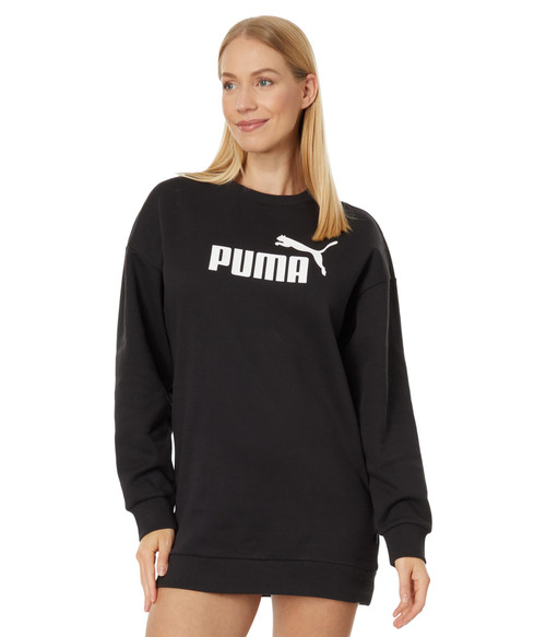 PUMA Women's Essentials Logo Crew Fleece Dress, Black, X-Small