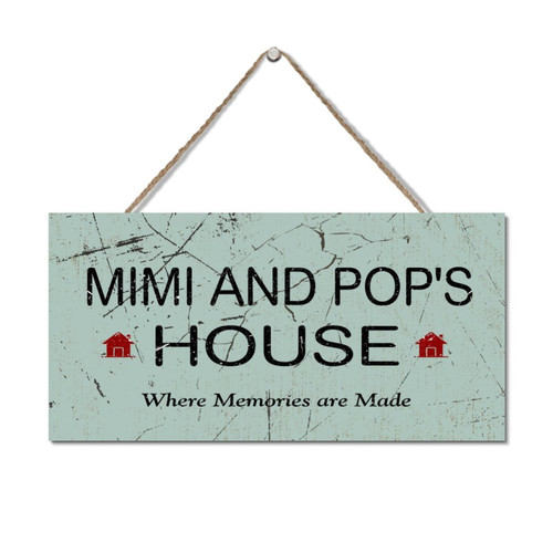 Mimi And Poppy's House Signs Where Memories Are Made Rustic Wooden Home Wall Sign Funny Laundry Wall Art Sign Gift For Grandparents Home Office Desk Decor Housewarming Gifts 6x12 Inch